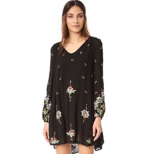 Bohemian embroidered swing dress